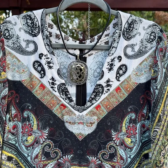 🩷 Alice + Olivia; Beautiful, Unique Design, 3/4 Length Sleeve Short Dress, Sz. L - Picture 10 of 11